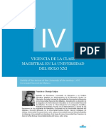 Vigencia de La Clase Magistral en La Universidad Del Sigloxxi