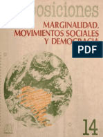 Proposiciones. Marginalidad, Movimientos Sociales y Democracia