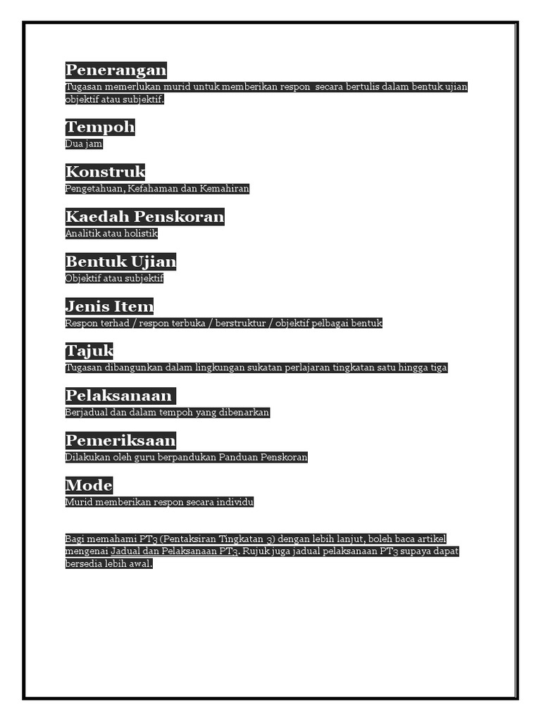 Format Pt3 Sains | PDF