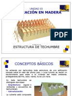 Estructura de techumbre en madera