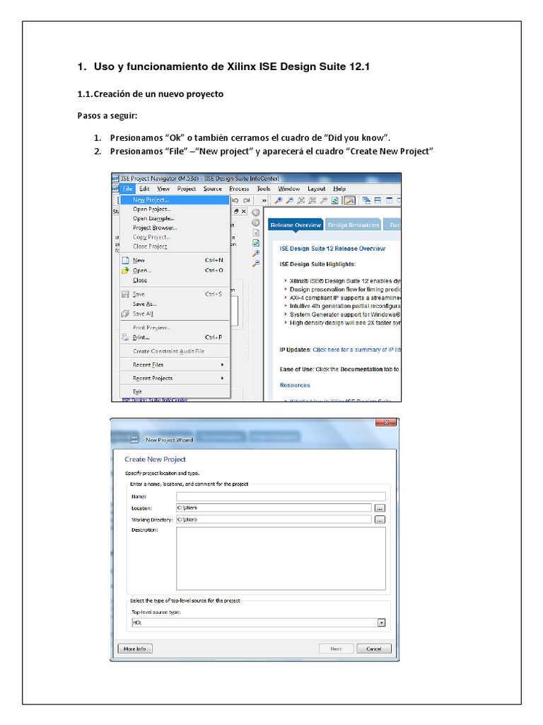 Uso de Xilinx ISE Design Suite 12.1 | PDF | Point and Click | Software ...