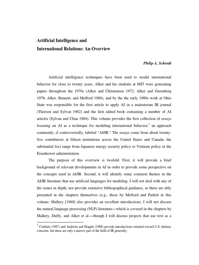 AI's Role in International Relations | PDF | Artificial Intelligence ...