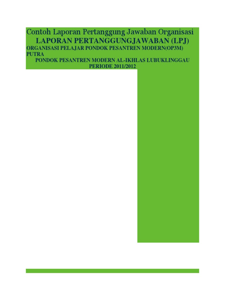 Contoh Laporan Pertanggung Jawaban Organisasi