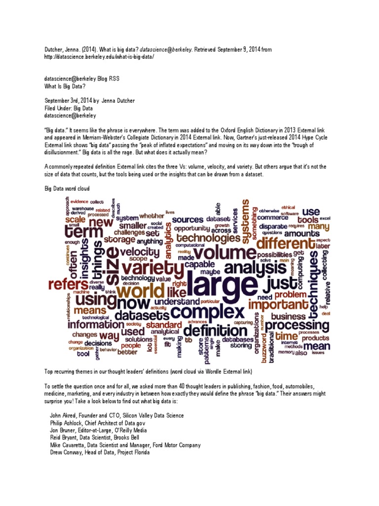Understanding Big Data at Berkeley | PDF | Big Data | Analytics