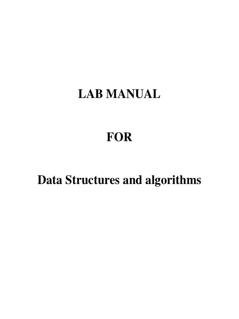 Data Structures and Algorithms Lab Manual | PDF | Computers ...