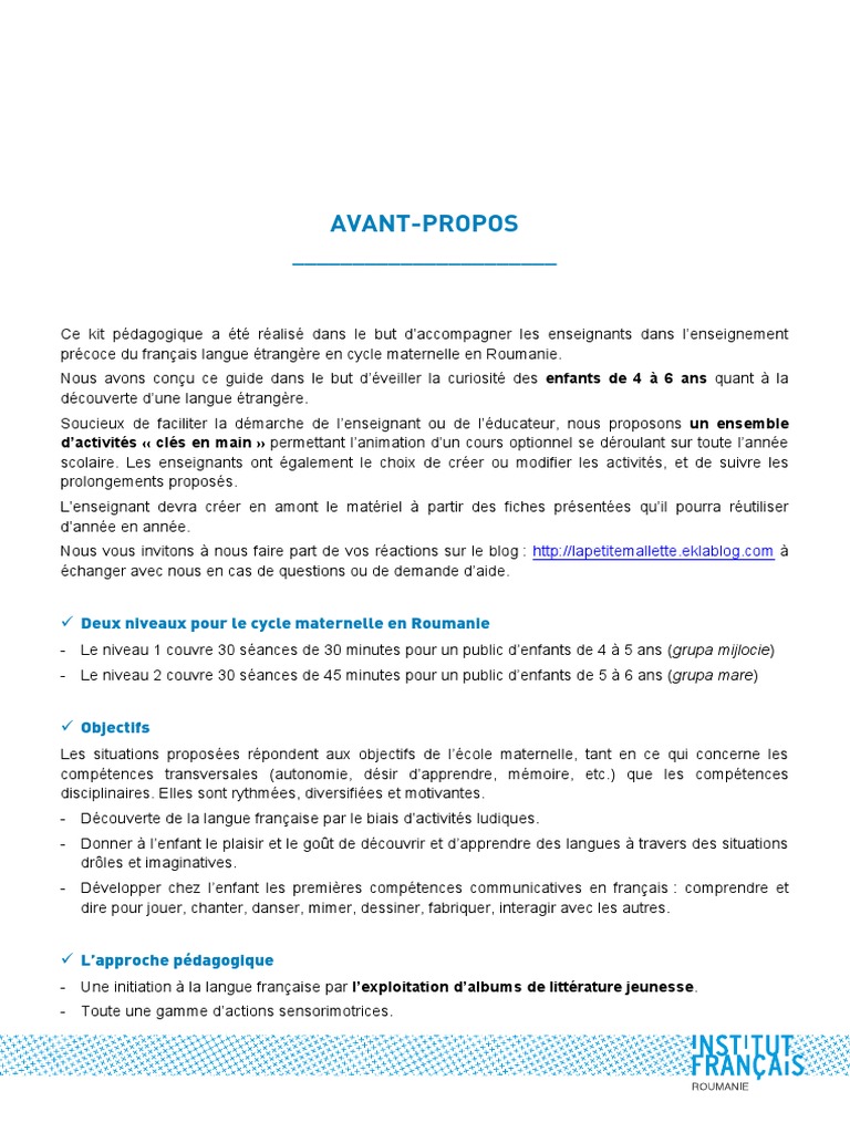 Contour Dune Page De Garde Cahier De Vie Enfants Niveau 1 | PDF | Langue française | Pédagogie
