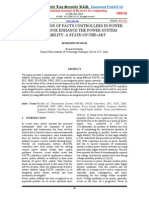 Applications of Facts Controllers in Power Systems For Enhance The Power System Stability: A State-Of-The-Art