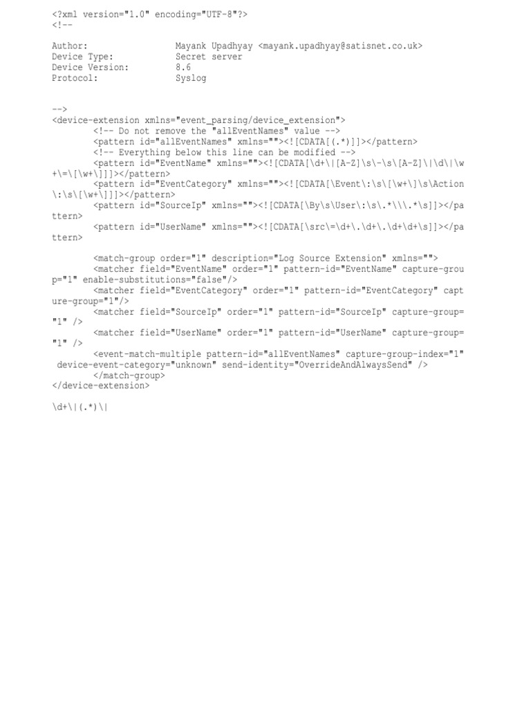 Syslog Device Extension for Secret Server | PDF