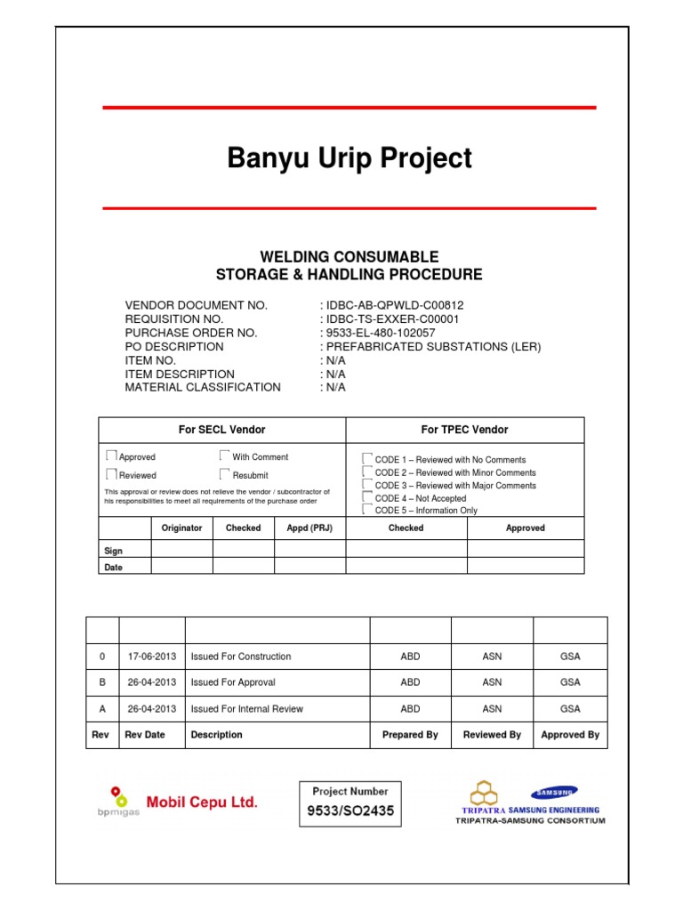 Electrode handling procedure simple SMAW Baking Welding