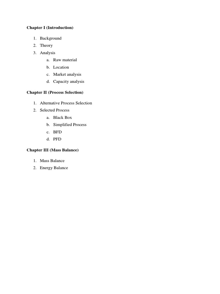 Process Selection and Mass Balance Analysis | PDF