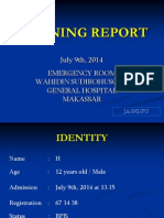 Morning Report: Emergency Room Wahidin Sudirohusodo General Hospital Makassar July 9th, 2014