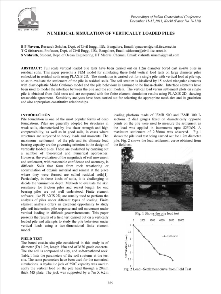 PLAXIS 2D Analysis of Vertical Piles | PDF | Deep Foundation | Stress ...