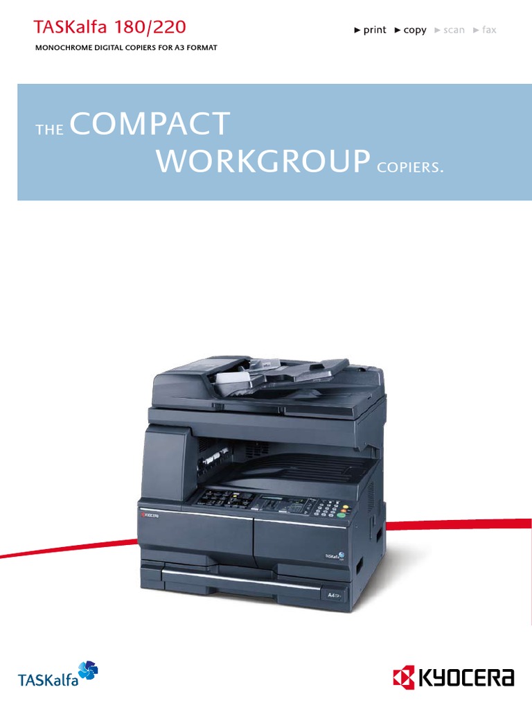 Kyocera Taskalfa 180 220 Digital Copiers Photocopier Printer