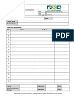 Tool Box Talk Attendance Register: Ref: Rev: Date App