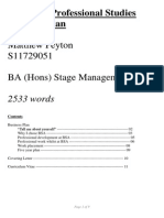 Matthew Peyton S11729051 BA (Hons) Stage Management: ACT6004 Professional Studies Business Plan