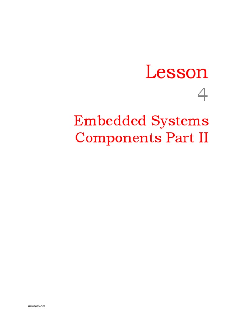 Embedded Systems Components Part II: Lesson | PDF