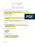 Prueba de Diagnostico Tecnologia 8 Basico