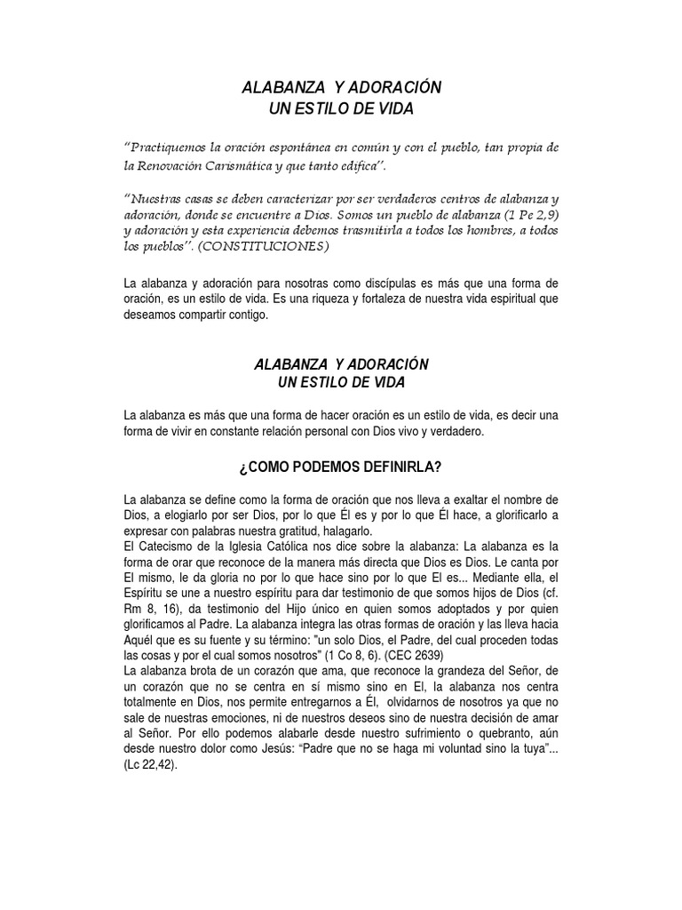 El Poder Transformador de la Alabanza | PDF | Oración | Amor