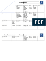 Blank Shooting Schedule