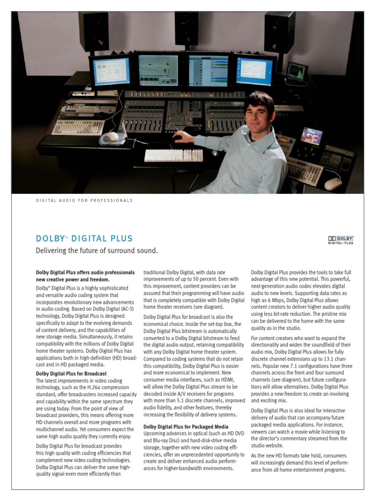 Dolby Digital Plus Eac3 PDF Next Generation | PDF | Storage Media ...