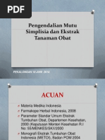 Download Pengendalian Mutu Simplisia Dan Ekstrak by Kaifa Organizing SN239313586 doc pdf