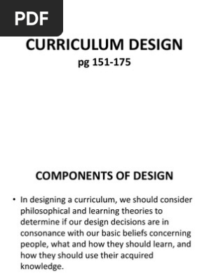 Curriculum Design