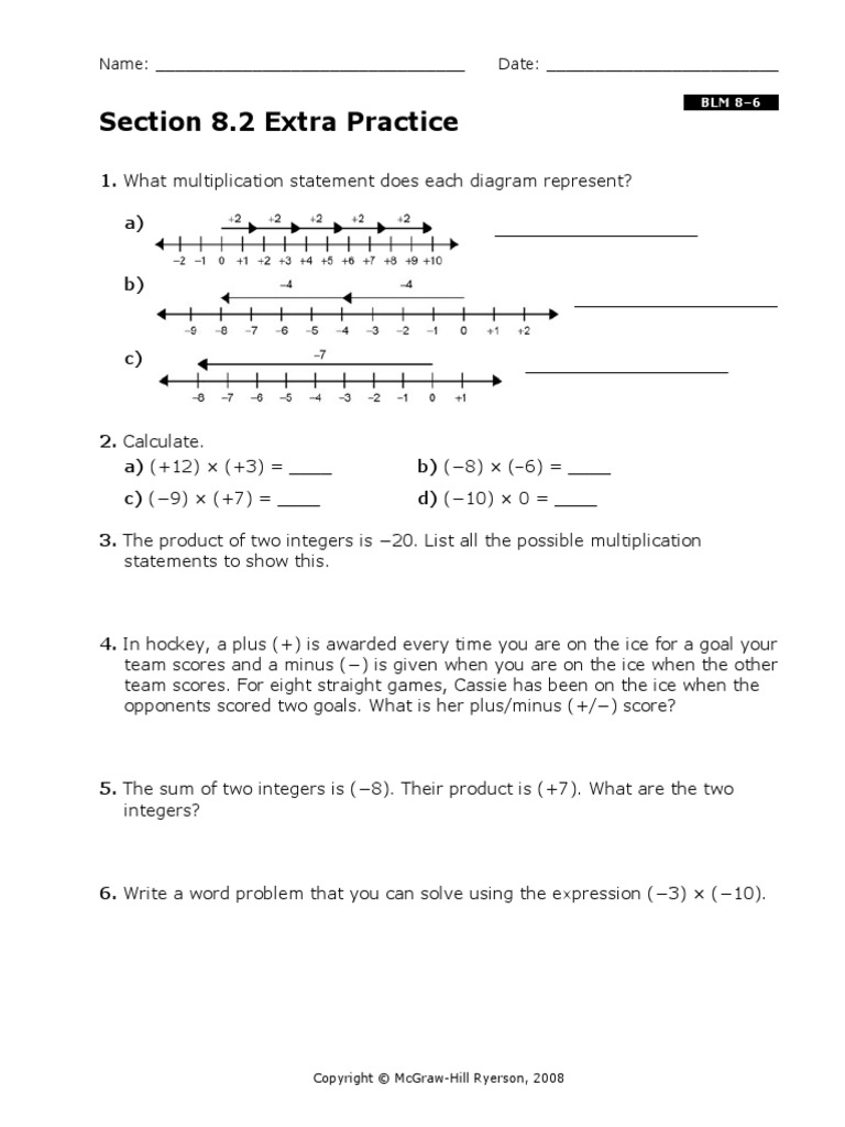 BLM 8 06 Section 8 2 Extra Practice | PDF