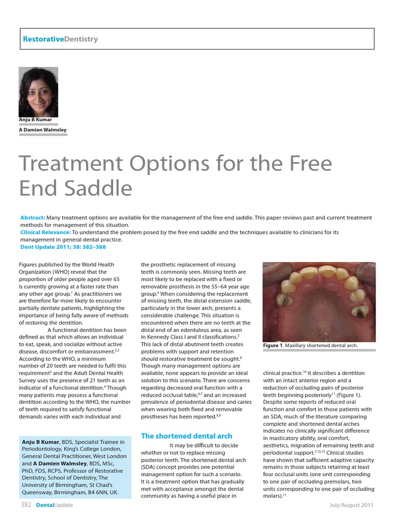 Management of Free End Saddles in RPD | PDF | Dentistry | Mouth