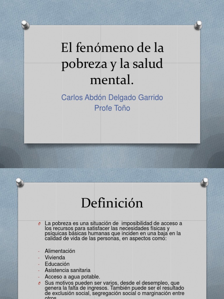 El Fenómeno de La Pobreza y La Salud | PDF | Exclusión social | Pobreza