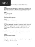 Practice Problems: Supplement 7, Capacity Planning: Problem 1