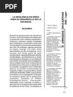 La Resiliencia en Niños Para Su Desarrollo en Sociedad