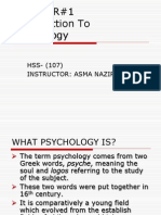 Chapter#1 Introduction To Psychology: HSS - (107) Instructor: Asma Nazir