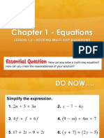 Lesson 1.2-Solving Multi-Step Equations