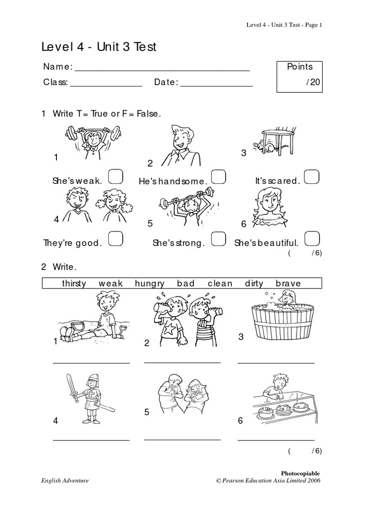 English Adventure 3 Testy Unit 4