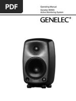 Genelec 8030A Active Monitoring System Operating Manual