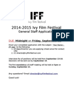 IFF 2014 2015 Staff Application