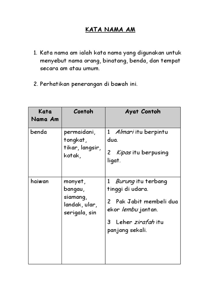Kata Nama Am Pdf