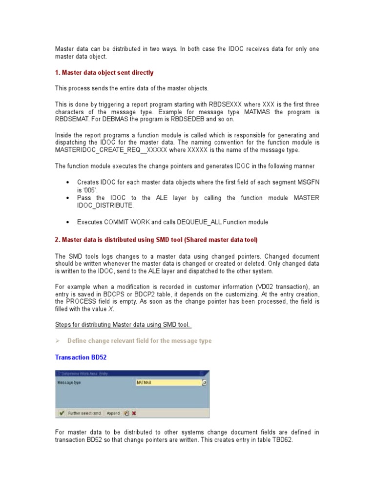 Master Data Distribution Methods in SAP | PDF | Pointer (Computer ...