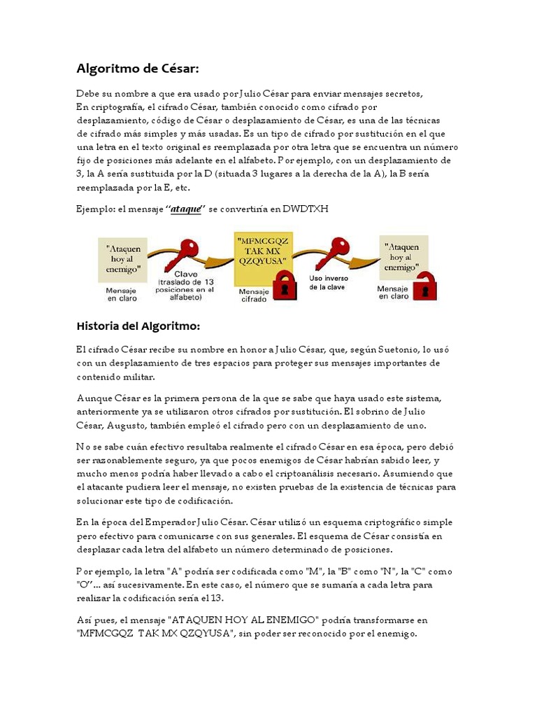 Algoritmo de César | PDF | Criptografía | Comunicación segura
