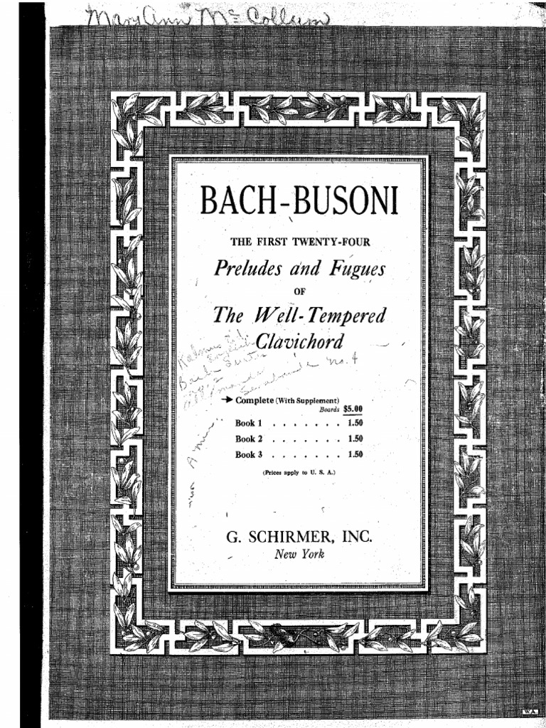 Bach The Well-Tempered Clavier 1 | PDF