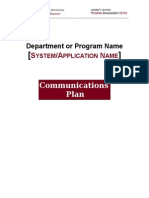 TEMPLATE Communication Plan
