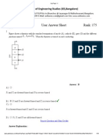 Marks: - 7.35 User Answer Sheet Rank: 175: Institute of Engineering Studies (IES, Bangalore)