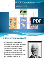 Roles of production Manager