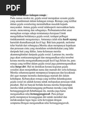 Gejala Sosial Dalam Kalangan Remaja Pdf