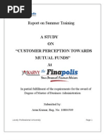 Customer Perception Towards Mutual Funds