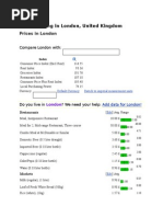 Cost of Living in London