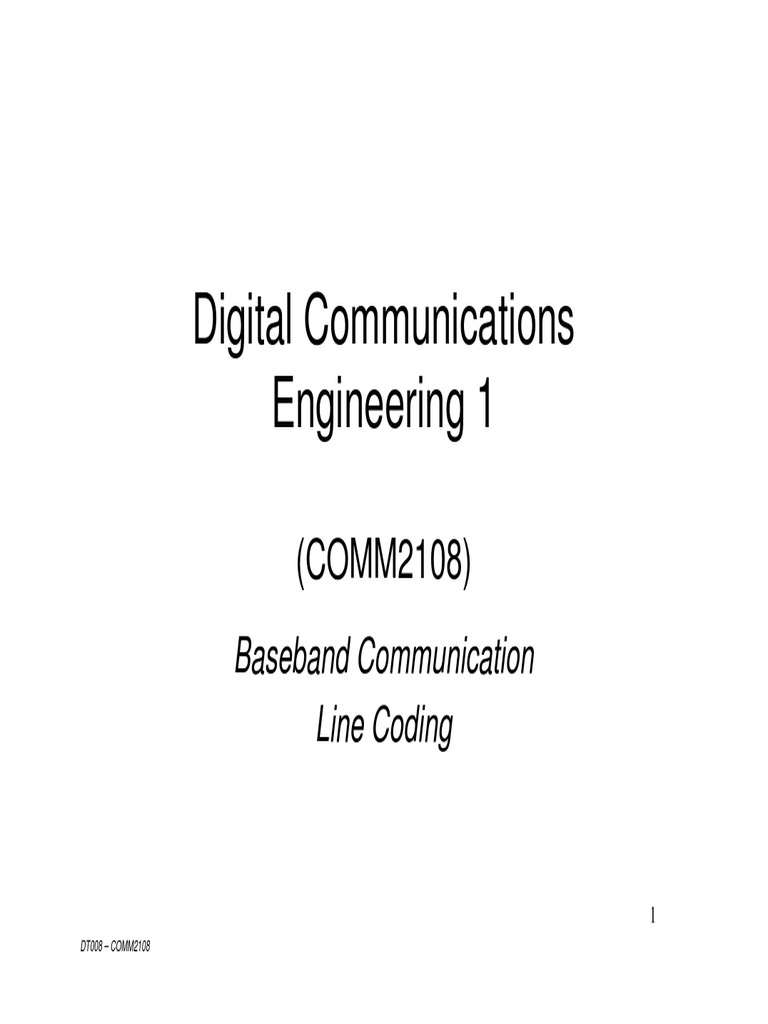 Unit 5 - Line Coding | PDF | Data Transmission | Spectral Density