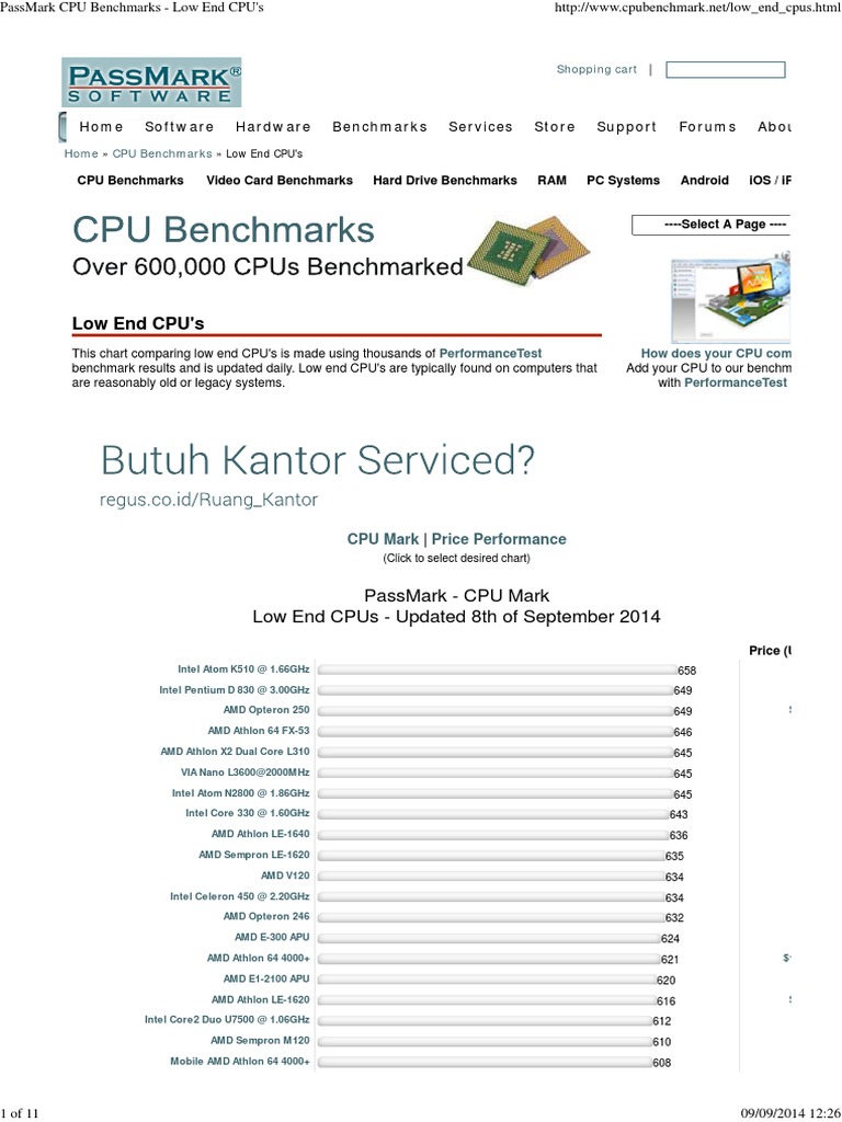 PassMark CPU Benchmarks - Low End CPU's | PDF | Advanced Micro Devices ...