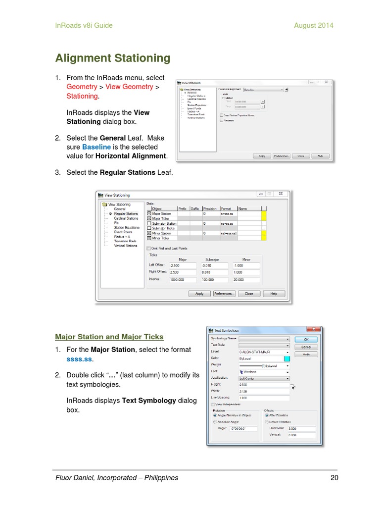 InRoads v8i Stationing Setup Guide | PDF | Cartesian Coordinate System ...