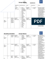 Blank Shooting Schedule